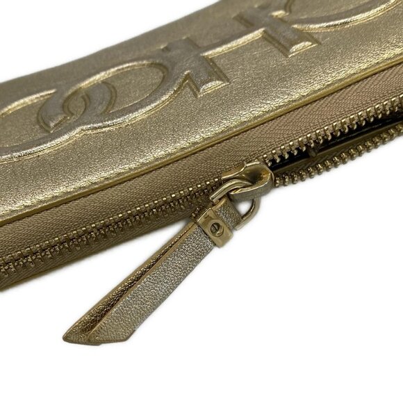 Auth JIMMY CHOO - Gold Leather Long Wallet - Picture 8 of 15